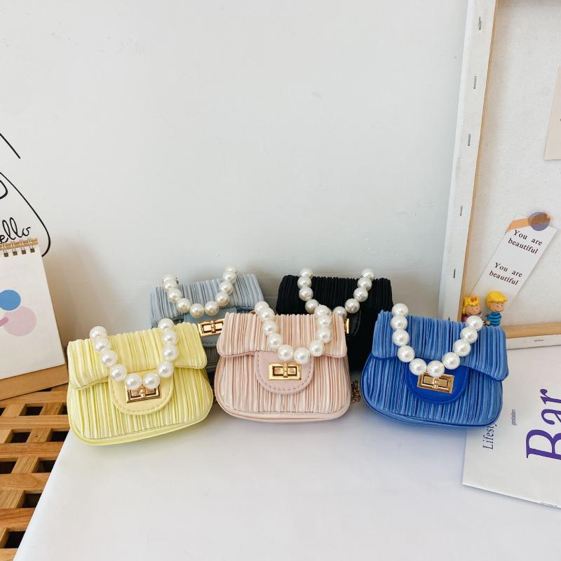 

Kids Purses and Handbags Mini Crossbody 2020 Autumn Winter Cute Little Girls Small Coin Pouch Kids Pearl Party Hand Bags Purse, Black