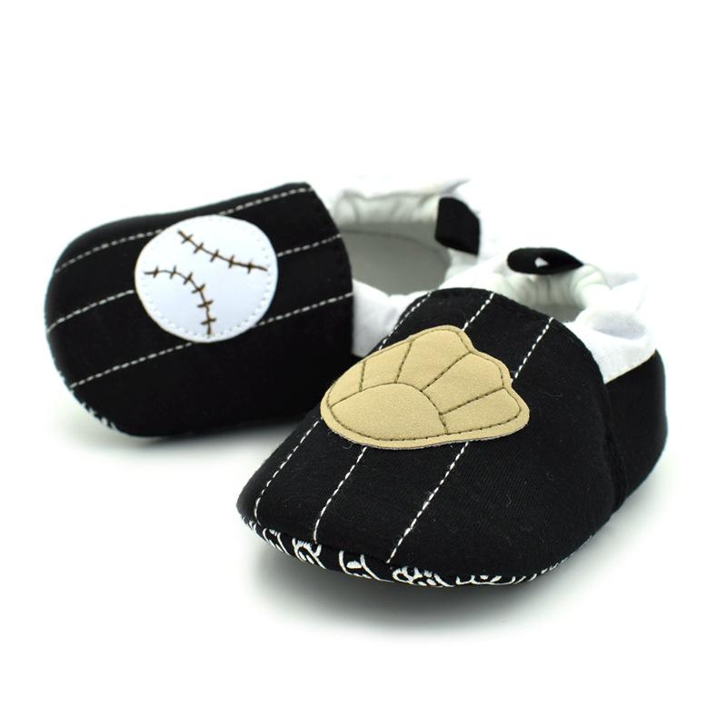 

2020 Baby Boy Shoes Prewalker Newborn Shoes Toddler First Walker Baby Boys Girls Baseball Soft Asymmetric pattern, Black