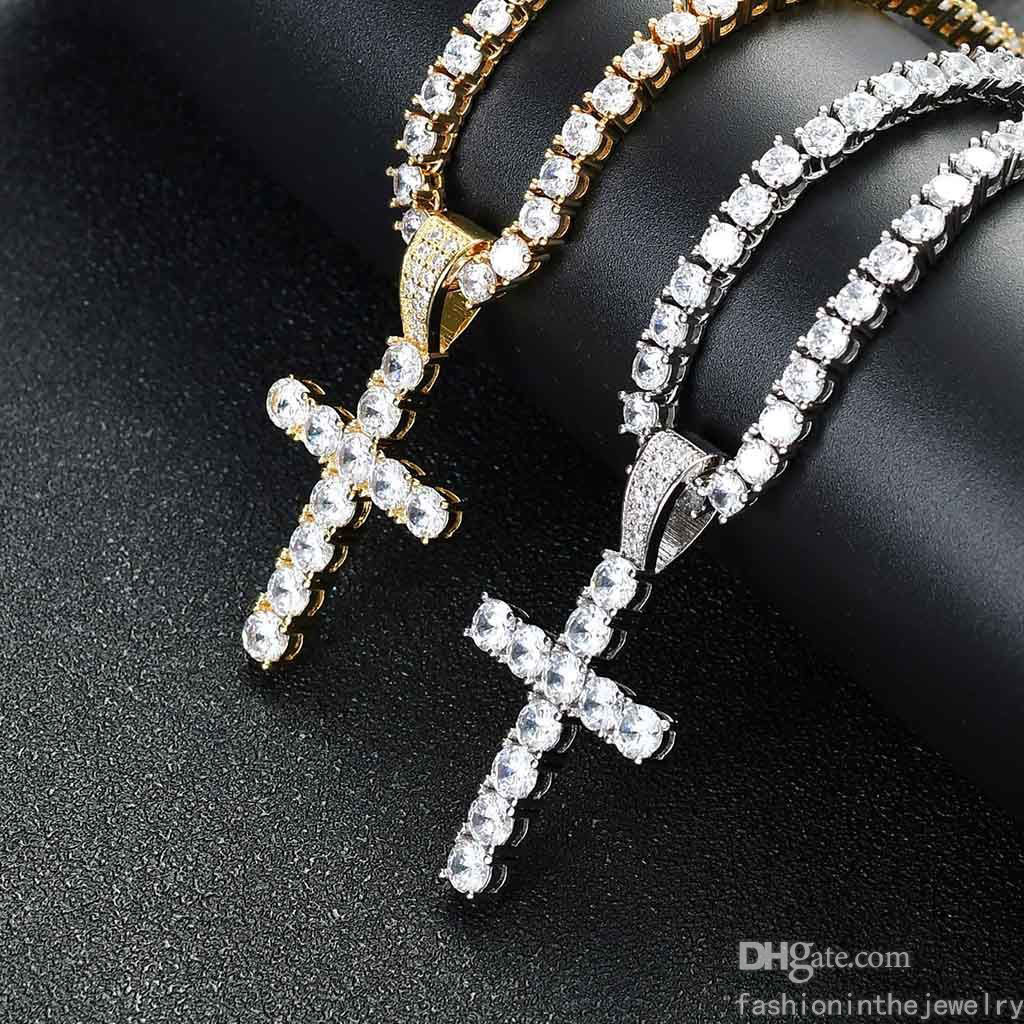 

Luxury Necklace Designer Jewelry diamond silver pendants without chain mens iced out tennis Twist chains hip hop cuban link silver cross necklaces for women dainty