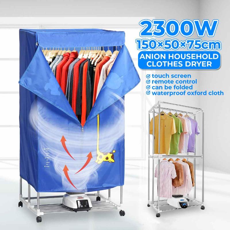 

NEW 2300W Electric Cloth Dryer With Wheel Remote Household Portable Baby Cloth Shoes Boots Dryer Power Motor Drying Warm Laundry, Red