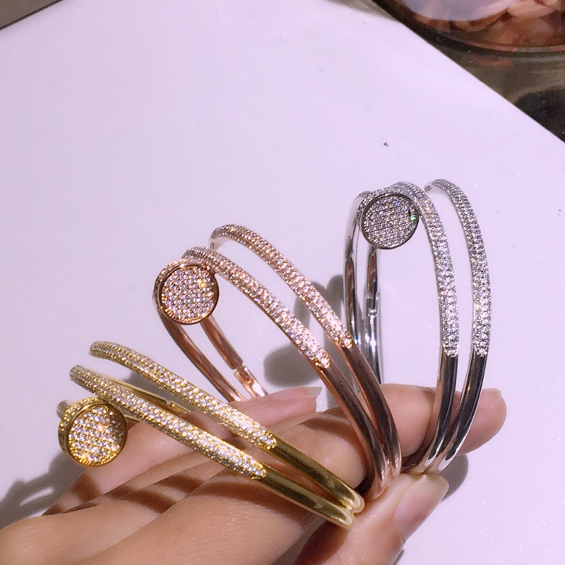 

nail bangle diamonds 18 K gold official replica jewelry top quality luxury brand classic style bracelet highest counter quality exquisite gift