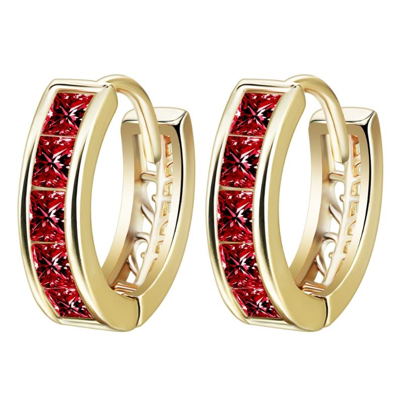 

QIAMNI 2021 American And European Beautiful With Full Elegant White/ Crystal Zirconia Hoop Earrings For Women Gold Earrings