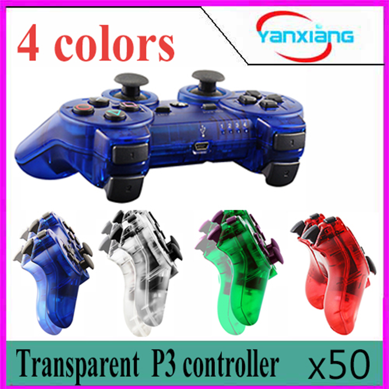 

50pcs Transparent 4 color Wireless Bluetooth Game Controller Gamepad Controller for cyberpunk YX-PS-00