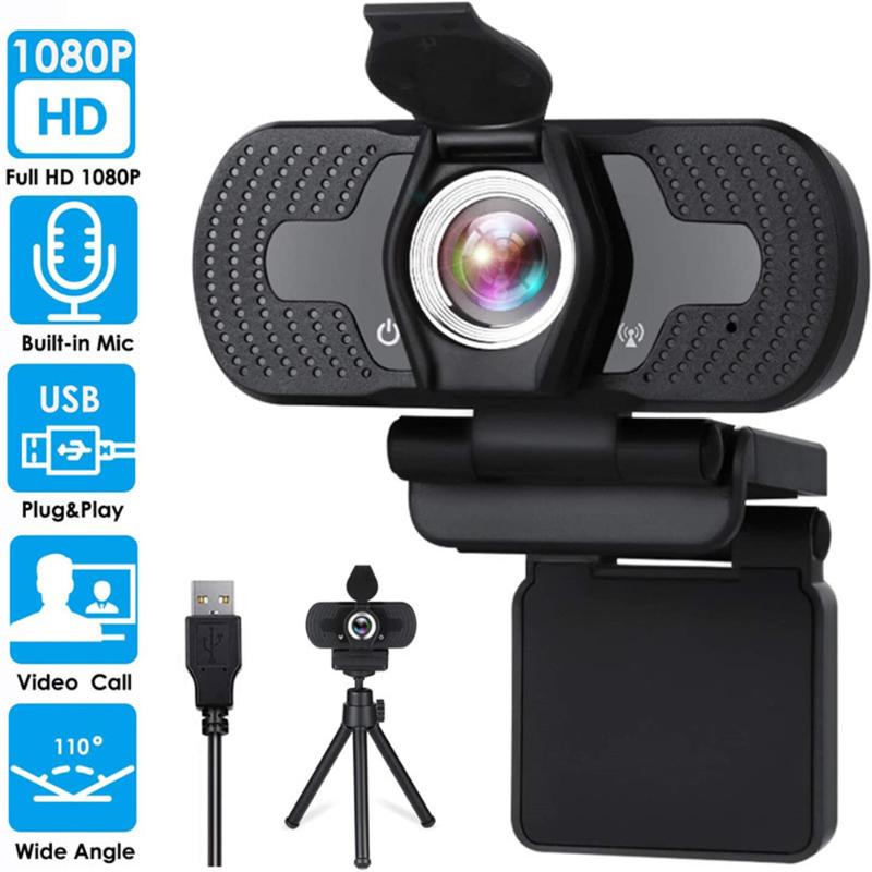 

Universal 1080P HD Wide Angle Live Webcam with Bult-in Microphone USB Computer Web Camera Video Recorder for Zoom Skype Meeting