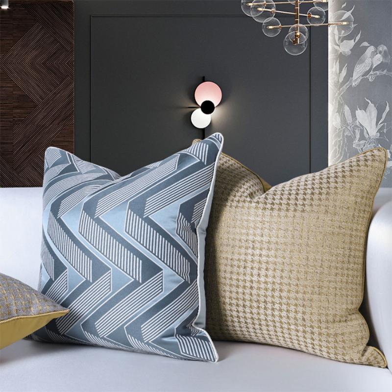 

Trending geometirc decorative throw pillow/almofadas case 30x50 40x60 45 50,fashion blue brown cushion cover home decorating, Color 04