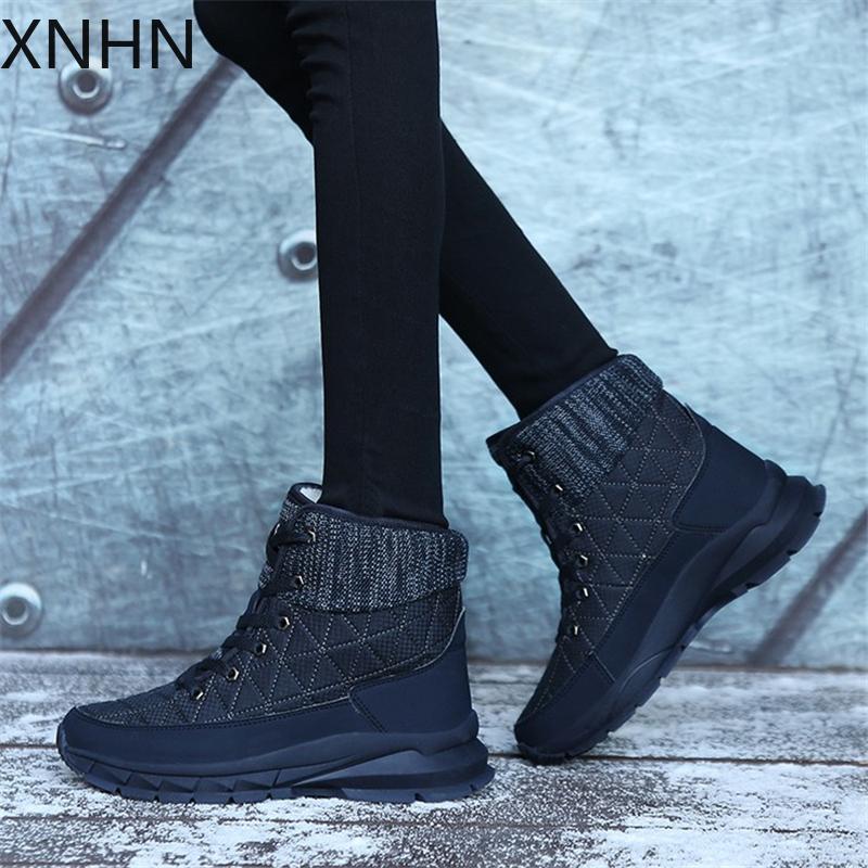 

2020 New Big size Women's warm snow boots Casual outdoor cotton shoes High quality plush warm Lace-Up women's shoes 35-41, Red