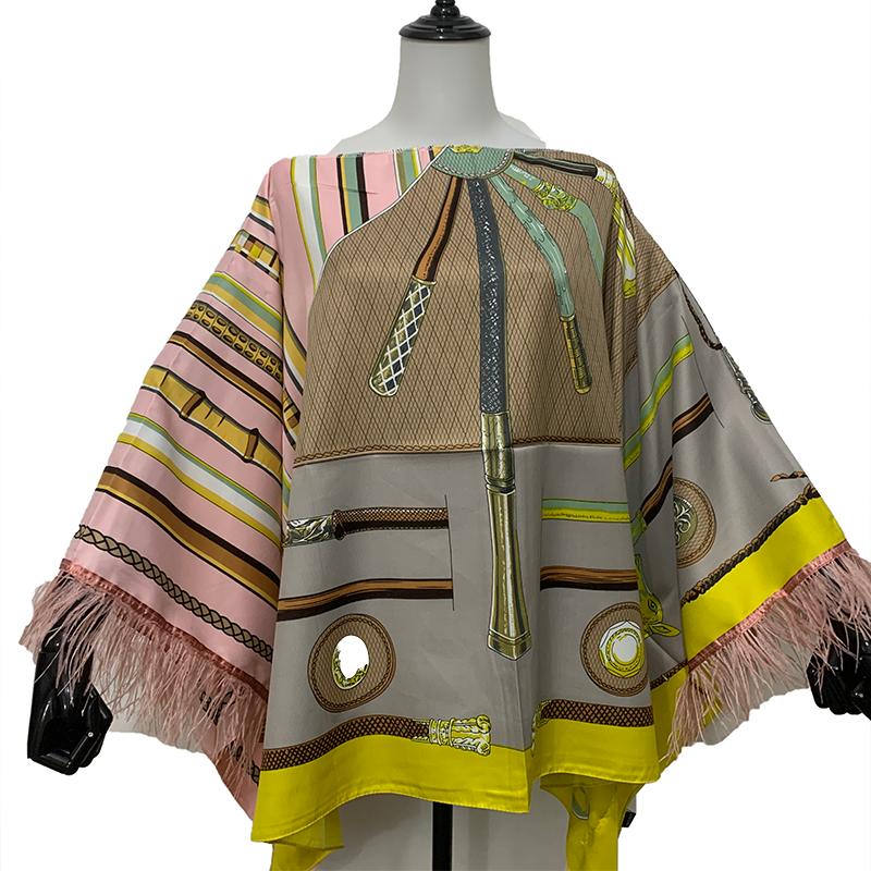 

européenne vêtements Loose Batwing Sleeve Silk One-shoulder Women Top Clothing Dashiki African Lady Boho Top clothing