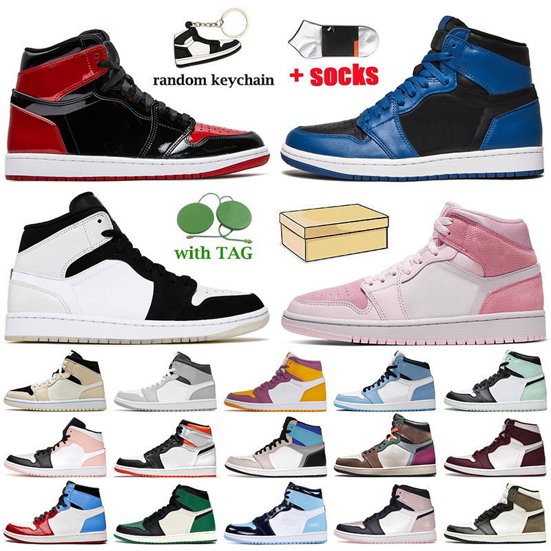 

2022 Top Quality Jumpman 1 1s Basketball Shoes Women Men High OG Patent Bred Dark Marina Blue Diamond Shorts Gore-Tex Trainers Mid Digital Pink Twist Sports Sneakers, D17 high element gore-tex sail light bon