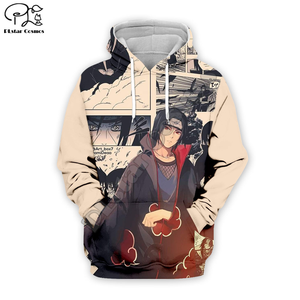 

PLstar Cosmos Naruto 3D Printed Hoodie Mens Womens hip hop apparel boy for girl hoodies Uchiha Sasuke jacket Plus size XS-7XL 201021, Black