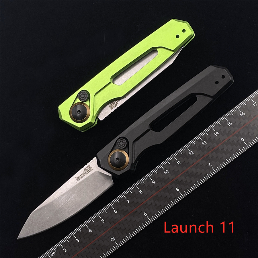 

Kershaw 7550 Launch 11 AUTO Folding Knife 2.75" BlackWashed CPM-154 Reverse Tanto Blade, Black Aluminum Handles