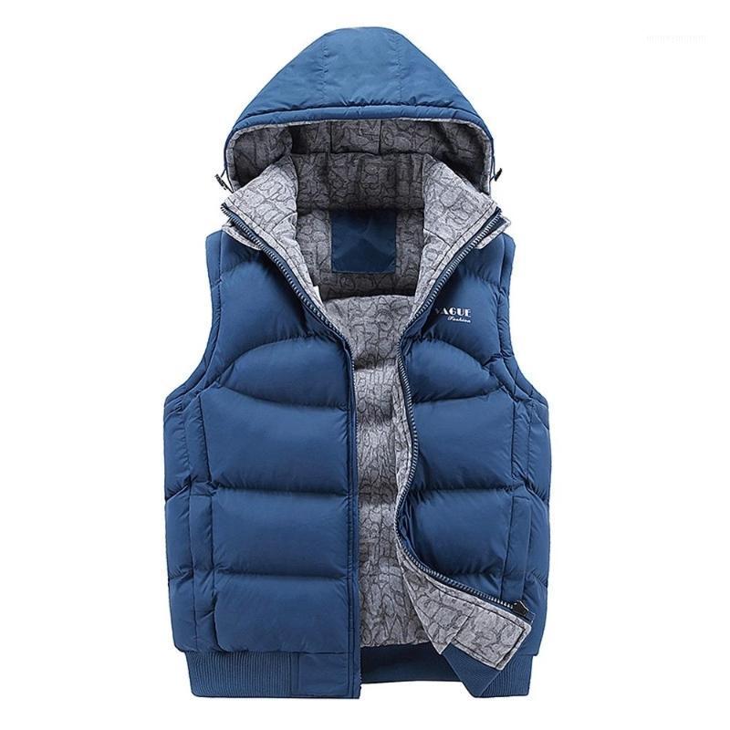 

2020 Hot Sale Men's Sleeveless Jacket Down Vest Men's Winter Hooded Warm Vest Casual Lightweight1, Black