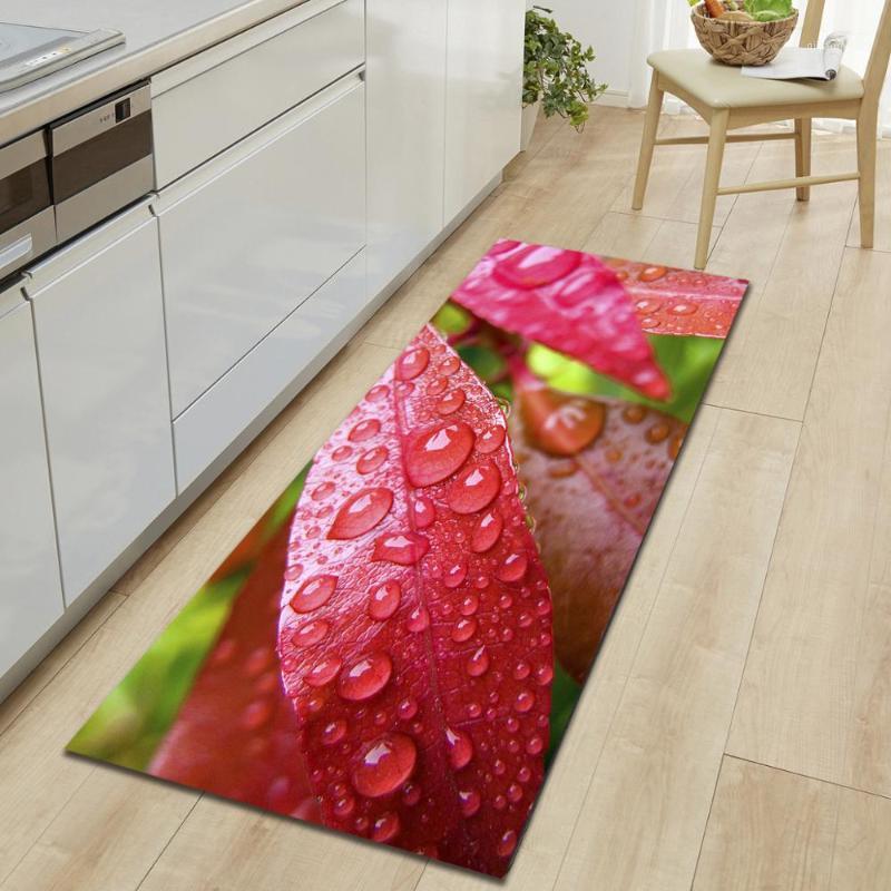

3D Leaf Scenery Print Floor Mats Kitchen Carpet Doormat Hallway Modern Living Room Balcony Bath Mat Non Slip Rectangle Area Rugs1