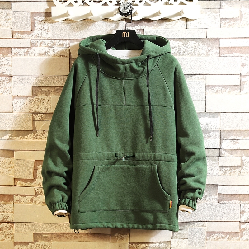 

2021 New High Quality Black-green Male Hip Hop Long Sweater Hoodies Sweatshirt Fall Clothes 1M4G, W03 1