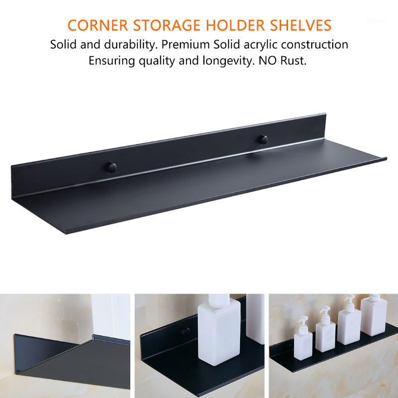 

Storage Rack Space Aluminum Wall Shelf Bathroom Kitchen Bedroom Living Room Home Hotel 30/40/50cm Thickened Organizer Black1