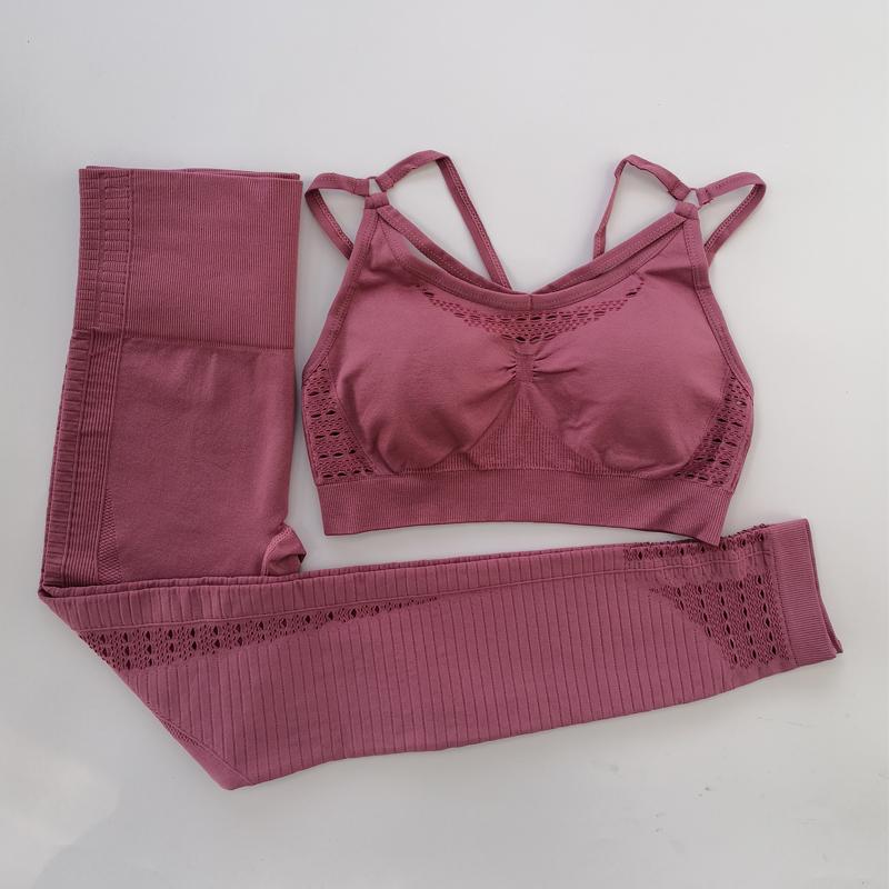 

Fitness Clothing 2 Piece Set Women Gym Clothes Sport Suit Women Padded Push-up Sports Bra Running Pant Yoga Fitness Gym Yoga Set, Slate lavender