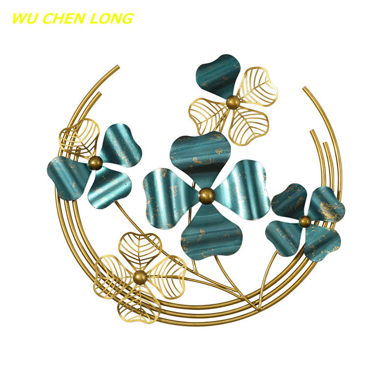 

WU CHEN LONG WROUGHT IRON FOUR LEAF CLOVER ART LUXURY WALL HANGINGS CRAFTS HOME LIVING ROOM WALL MURAL DECORATION R5576