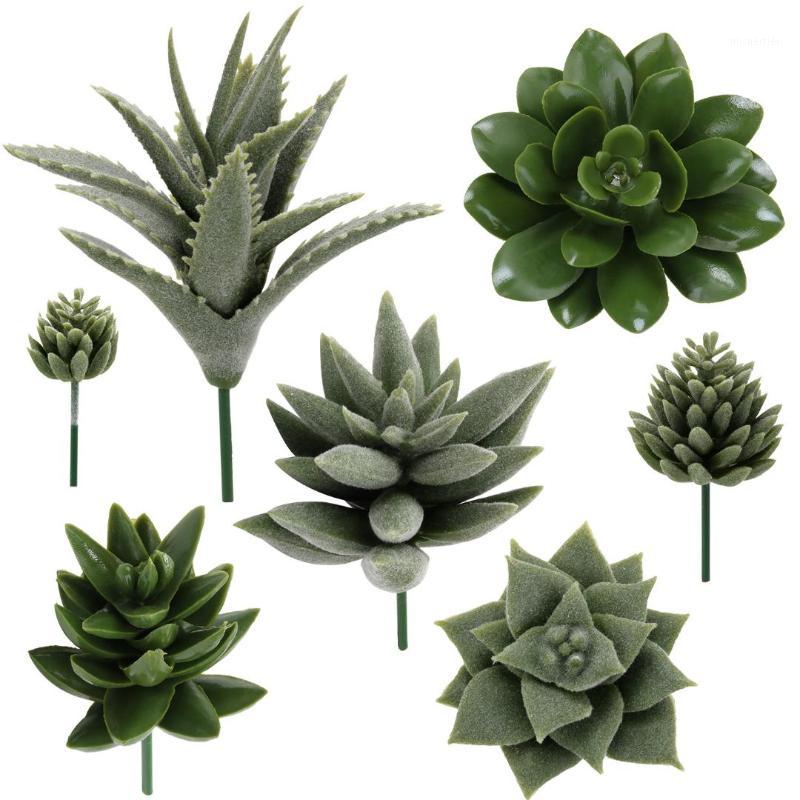 

7pcs Artificial Succulent Artificial Plant Faux Succulent Plants Flower For Home Office Garden Decoration Accessories1, Green