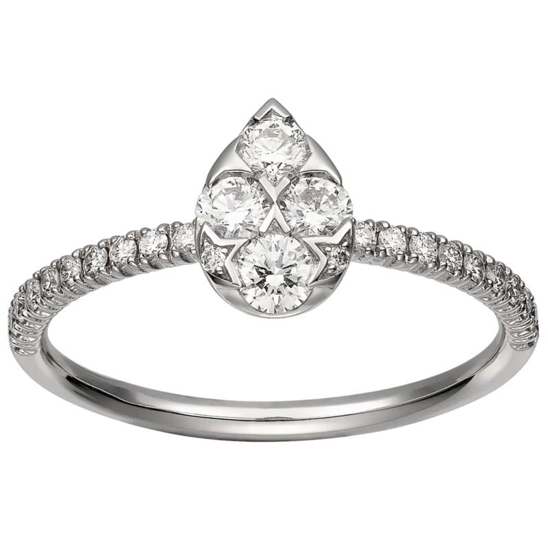 

14K Au585 White Gold Ring Women Wedding Anniversary Engagement Ring Pear Water Drop Moissanite Diamond Elegant Trendy Romantic