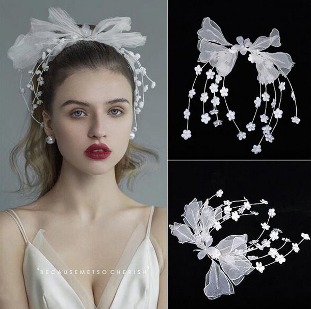

The most fashionable bridal wedding accessories, flower perm headband, high-quality headwear for prom parties, handmade craftsmanship