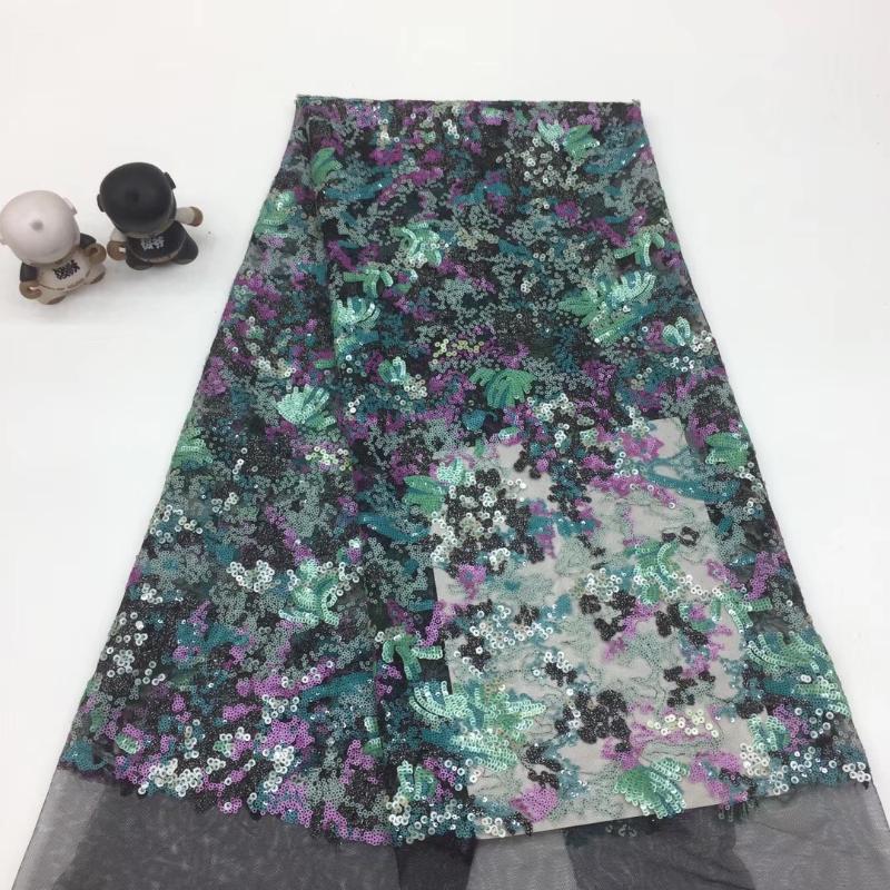 

The latest African lace fabric 2020 Nigeria high-quality lace French embroidery sequined tulle fabric XX3710