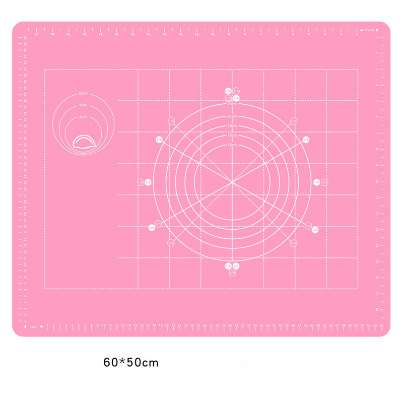 

2021 New 60x50cm Big Size Non-stick Sile Mat Pad Baking Sheet Pizza Dough Maker Holder Pastry Kitchen Gaets with Measurement Bgf5