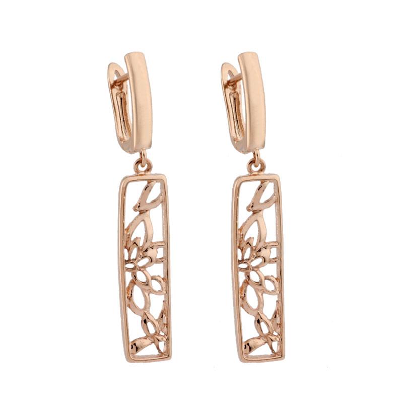 

Long Earring 585 Gold Color Vintage Earring Russian style New Fashion For Women Unusual earrings droplets jewelry