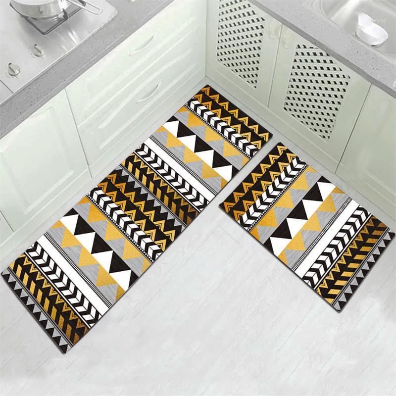 

Anti-slip Kitchen Mat Modern Ethnic Style Bath Carpet Entrance Doormat Hallway Geometric Living Room Outdoor Non-slip Floor Rug1, W-1811-38