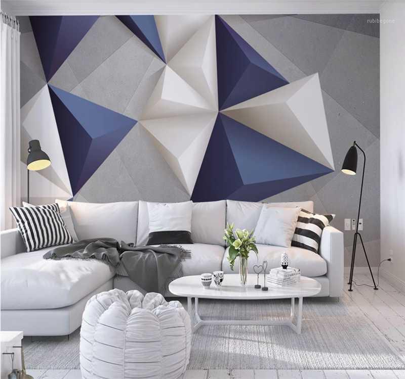 

XUE SU Custom wallpaper mural 3D-8D three-dimensional geometric abstract three-dimensional TV sofa bedside background wall1, Silk material