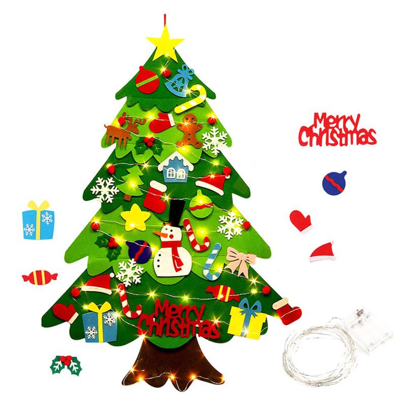 

DIY Felt Christmas Tree New Year'S Door Wall Hanging Ornaments Artificial Tree Kids Toys Christmas Decoration For Home Party