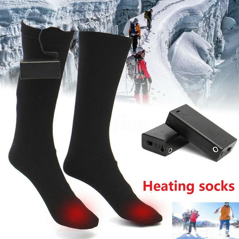 

Electric Heated Socks Battery Powered Thermal Cotton Winter Cold Weather Foot Warmer For Hiking Hunting Ice Fishing, Black