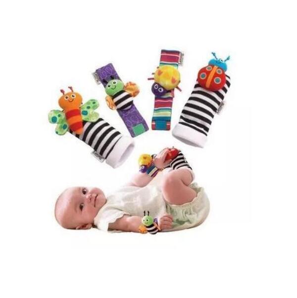 

2020 New Arrival Wrist Rattle & Foot Finder Baby Toys Baby Rattle Socks Plush Wrist Rattle+Foot Baby Socks DHL Free Ship 1000pcs, 4pcs=1set =(2 wrist + 2 foot )