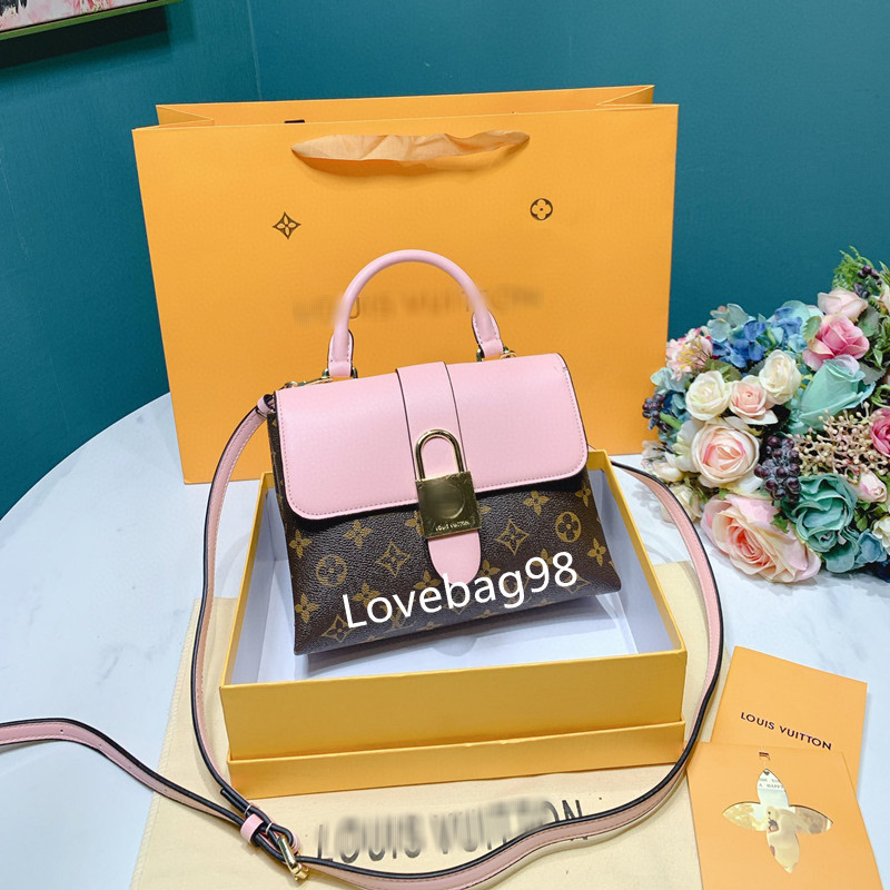 

Luxurys Designers Bags Style Genuine Leather LOCKY BB Presbyopia Lock Postman Bag Portable Handbag Shoulder Bags Handbags, Shipping