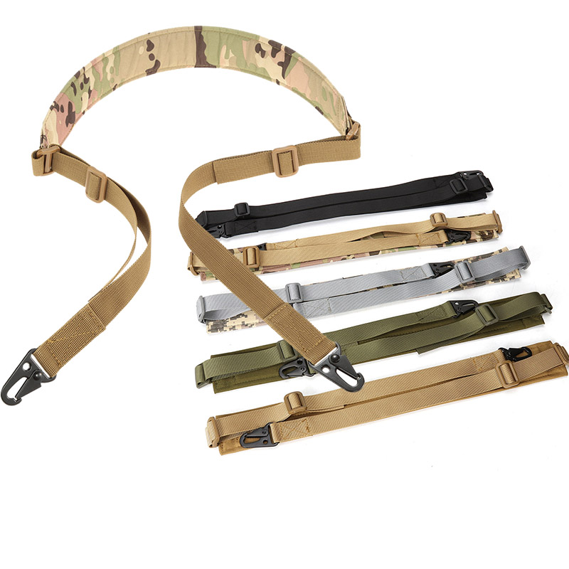 

Outdoor Sports Shooting Paintball Gear Airsoft Strap Gun Lanyard Two Point Dual Point Quick Detach Tactical Sling Strap P12-017, Multi-color
