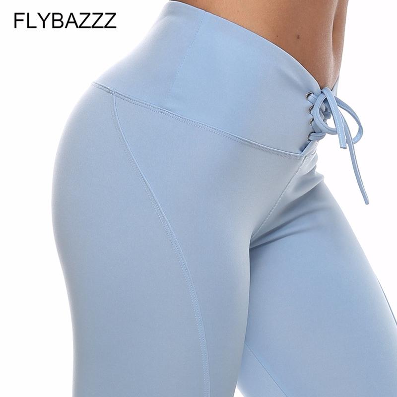 

Fashion Bandage Yoga Pants Sports Leggings Women High Quality Workout Slim Pants Fitness High Waist Push Up Running Gym Tights, Black