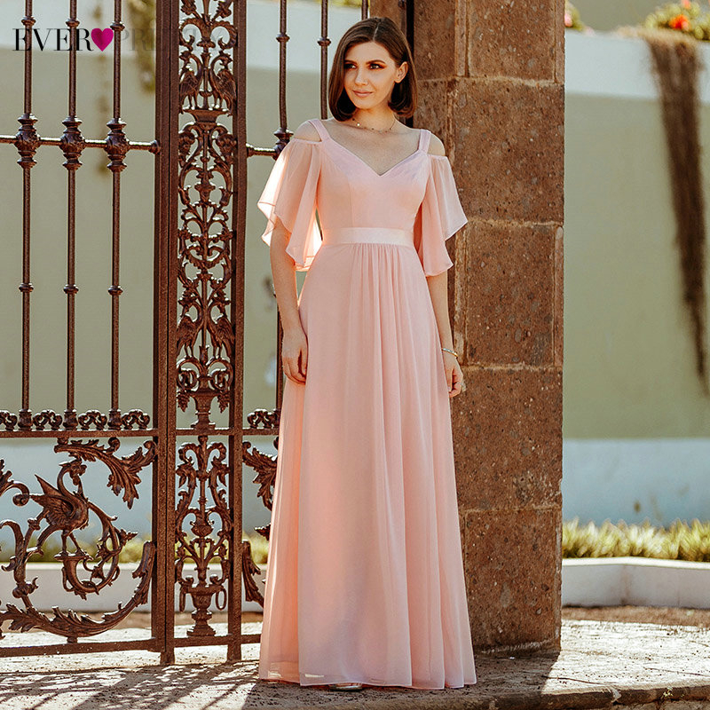 

Ever Pretty Elegant Pink Evening Dresses Long A-Line Off The Shoulder V-Neck Sexy Formal Party Gowns EP07871PK Abendkleider 201114, Dusty blue