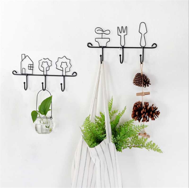 

Cute Anzol Creative Cups & Kettle Iron Wall Key Holder Rural Mini Metal Hooks Hanger for Keys Black Power Hook Rack Stocked1