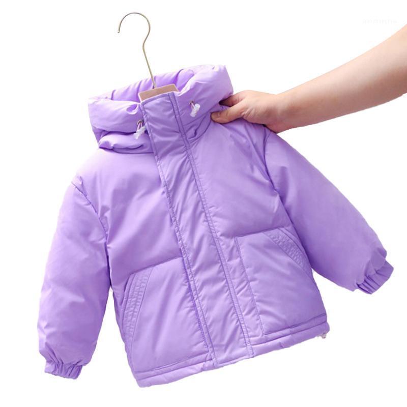 

Autumn and winter new children's 90% white duck down jacket thickened short coat boys and girls pure color hooded cotton coat1, As picture