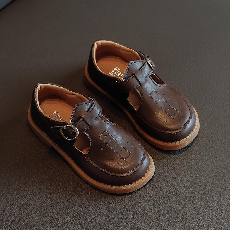 

Kids Shoes New Children Boys Girls Spring Autumn Leather Shoes Soft Bottom Leisure Shoe Fashion Flat Sneakers SZ308, Sz308brown