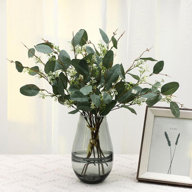 

1 Bouquet Eucalyptus Leaves Branches Stems Dried Flower Real Palnt Ornament For Diy Nordic Home Wedding Party Decoration Supplie1, Red