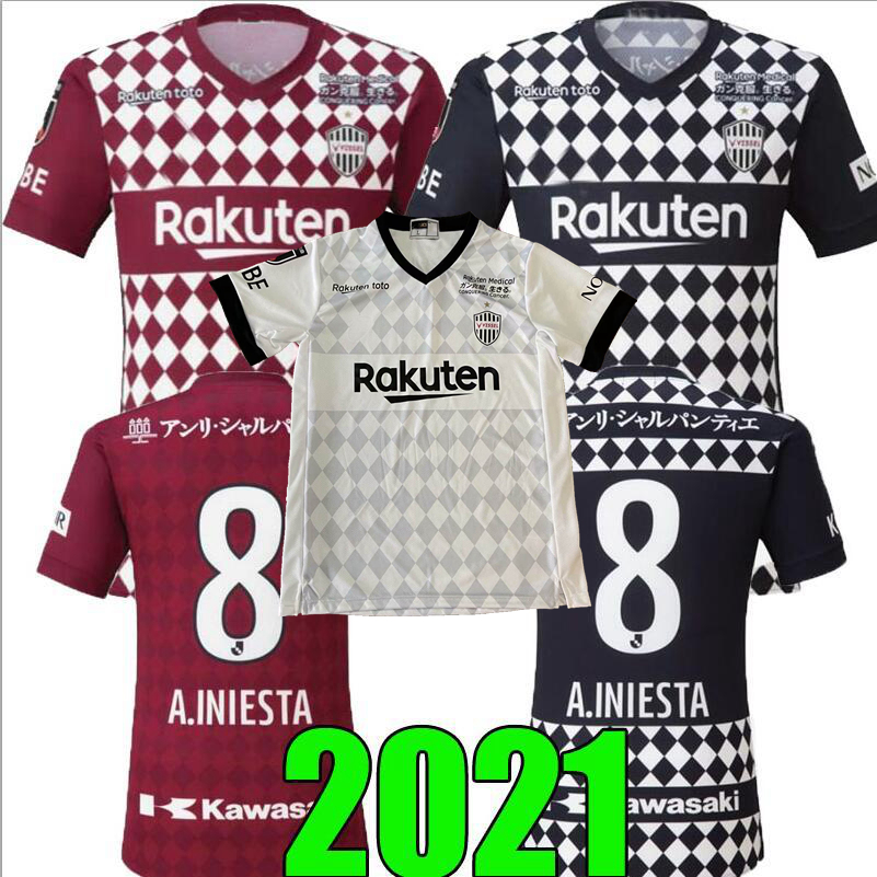 

2020 2021 Vissel J1 League Soccer Jerseys Gotoku HOTARU A.INIESTA 20 21 home away 3rd football shirt, Black;yellow
