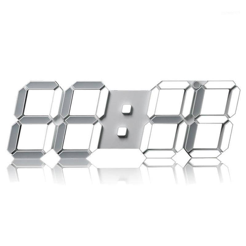 

Large Modern Design Digital Led Wall Clock Timer 24/12 3D,white1