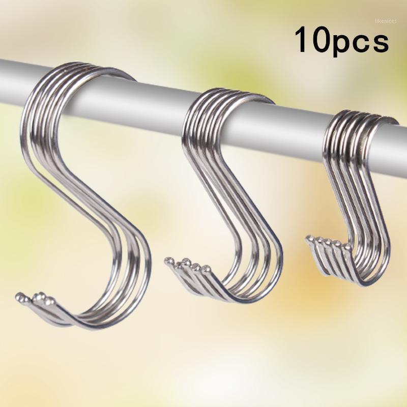 

10pcs Stainless Steel S-Shape Hook Kitchen Bedroom Multi-function Railing S Hanger Hook Clasp Holder Hooks Hanging Storage Tools1