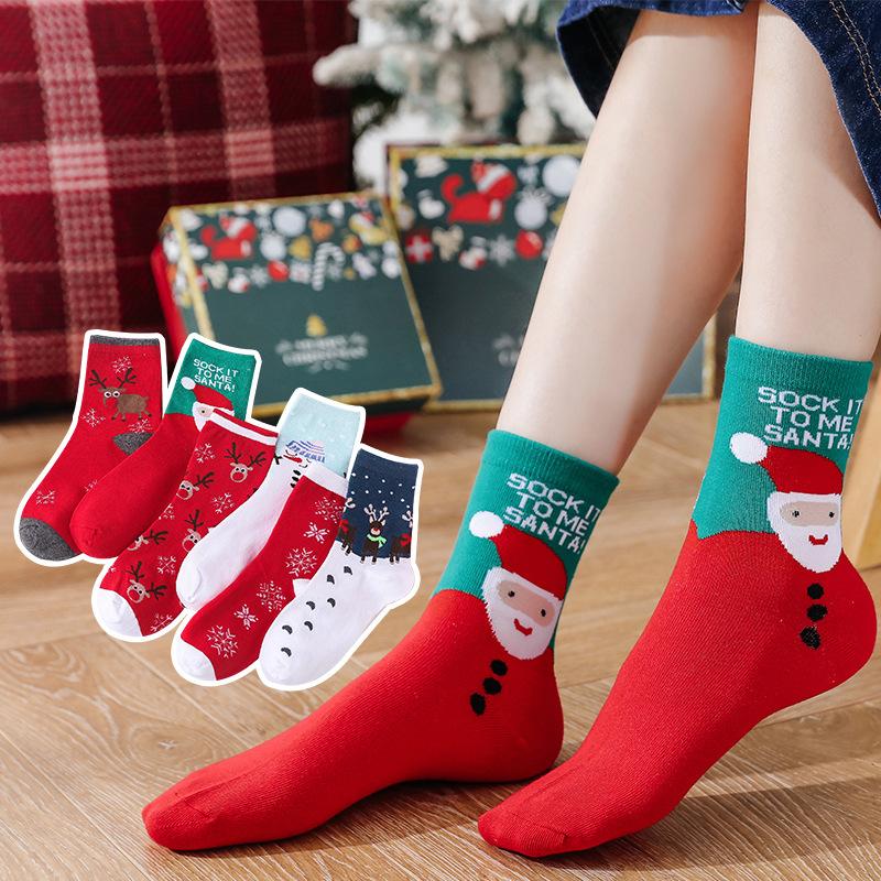 

1 Pair 2020 Christmas Decoration For Home Santa Socks Merry Christmas Ornament Happy New Year 2021 Xmas Gifts Noel Navidad Natal
