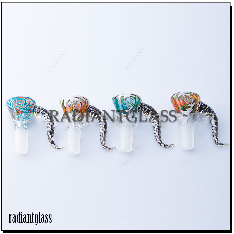 

14mm and 19mm joint male female bowl wig wag colored glass bowls for water pipes bong