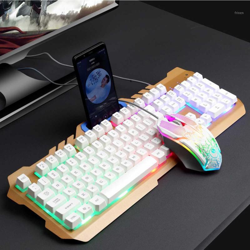 

NEW 104 Keys Mechanical Feeling Keyboard and Mouse Set USB Wired RGB Backlight Multimedia keys Gaming Keyboard Gaming Mouse1