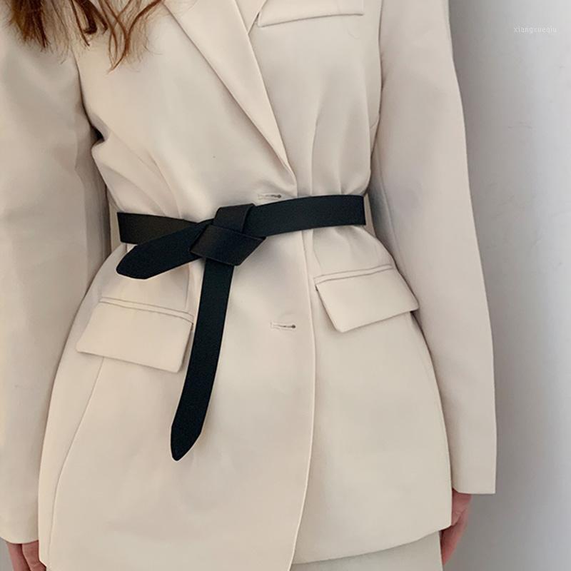 

Belts Fashion Leather Knotted Belt For Women High Quality Waist Strap All-match Designer Coat Dress Sweater Decoration Waistband, Black;brown