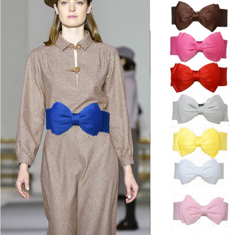 

Belts 2021 Gaine Slimies Bow Elastic Belt Ladies Fashion Casual Candy Multicolor For Dresses Bg-1385, White