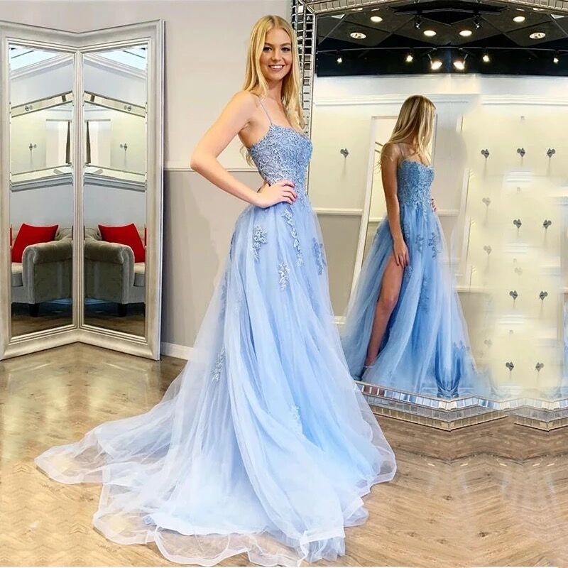 

Plus size vestidos fiesta de noche prom party Evening Dresses robe de soiree vestidos de sky blue