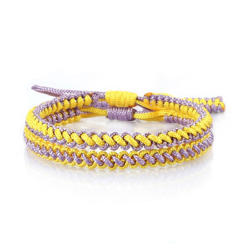 

Hot Lucky Weave Bracelet Set Women Men Hand-knitted Stretch Prayer Charm Tibetan Braided Bracelets Friendship Bangles Best Gifts