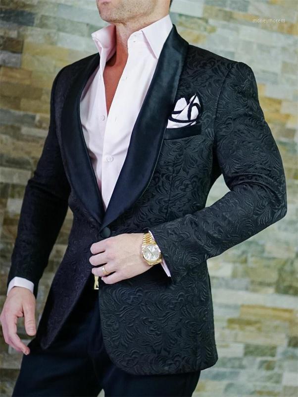 

Custom Made Groomsmen Shawl Satin Lapel Groom Tuxedos Black Men Suits Wedding/Prom Best Man Blazer ( Jacket + Pants + Tie) Z61, Same picture